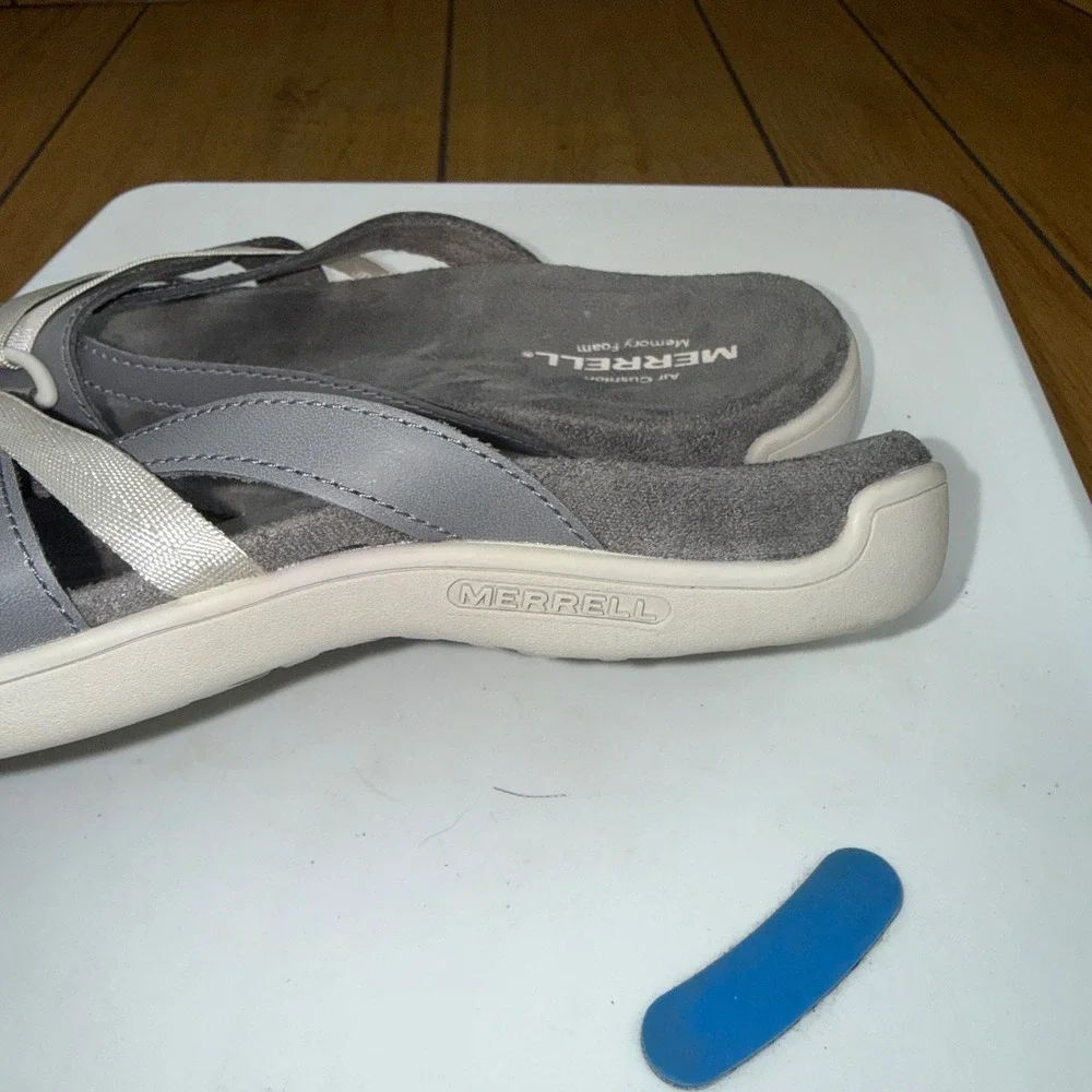 Merrell Terran Post II Charcoal Grey Memory Foam Sandals Womens 5 J000498